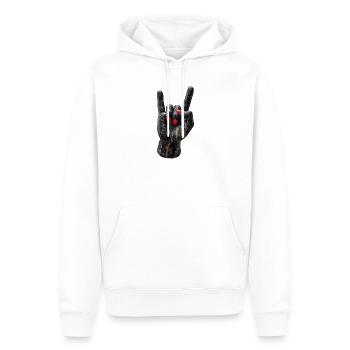 Estampe sur marbre à la main de pierre - Sweat à capuche Premium bio Homme - blanc - Devant - Nico (187cm)