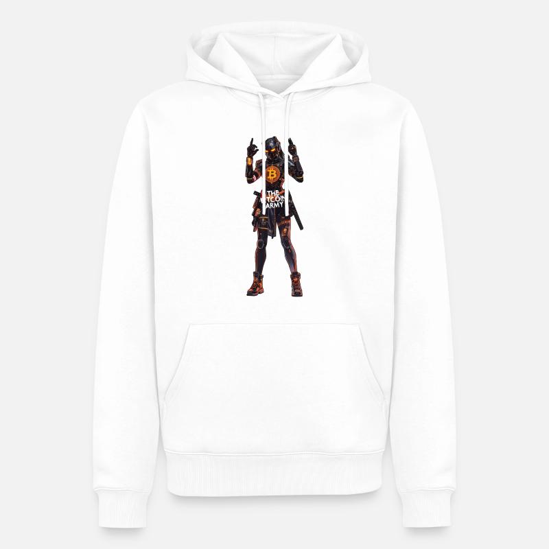 Bitcoin Bazooka – Die Bitcoin-Armee – Samurai 04 - Männer Premium Bio Hoodie - Weiß