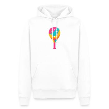 Padel-Racket – Padeliste - Männer Premium Bio Hoodie - Weiß - Vorne - Nico (187cm)