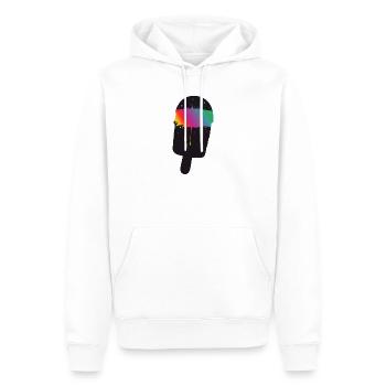 Regenbogen Eis Silhouette Street Art Style  - Männer Premium Bio Hoodie - Weiß - Vorne - Nico (187cm)