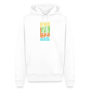 Lebe voll, liebe gut - Männer Premium Bio Hoodie - Weiß - Vorne - Nico (187cm)