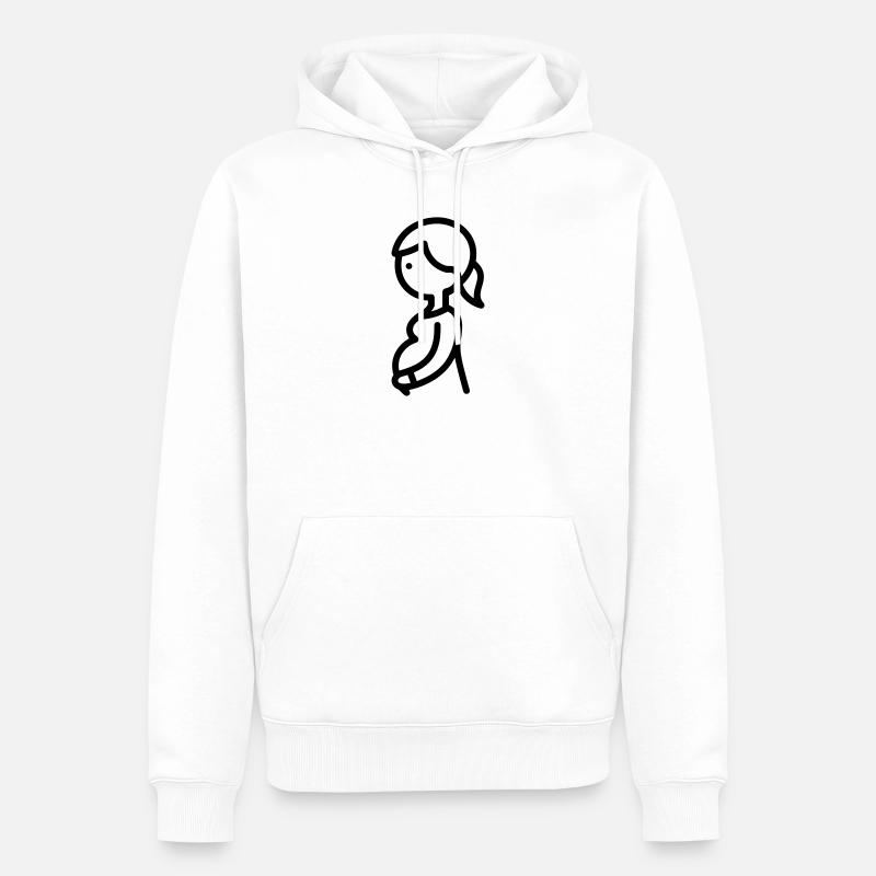 femme enceinte - Sweat à capuche Premium bio Homme - blanc