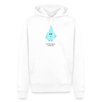 Dessin animé cute goutte d’eau Rien ne se passe sans moi - Sweat à capuche Premium bio Homme - blanc - Devant - Nico (187cm)