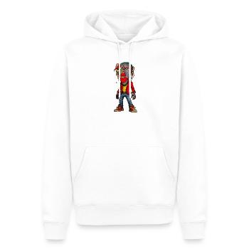 Figure vibrante de portrait de rue - Sweat à capuche Premium bio Homme - blanc - Devant - Nico (187cm)