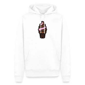 Logo du cornet de glace souple - Sweat à capuche Premium bio Homme - blanc - Devant - Nico (187cm)