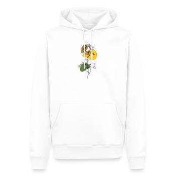 Sunflower Line Art Design - Men’s Premium Organic Hoodie - white - Front - Nico (187cm)