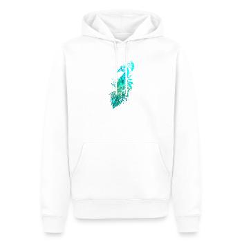 Splash Art Blue Peacock - Sweat à capuche Premium bio Homme - blanc - Devant - Nico (187cm)