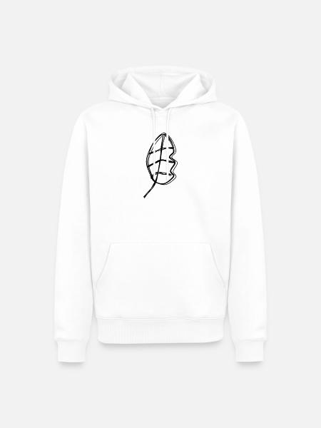 Feder handgezeichnet - Männer Premium Bio Hoodie - Weiß