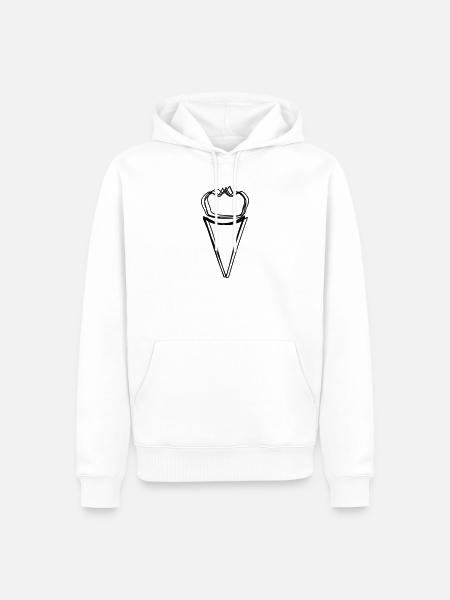 Schultüte handgezeichnet - Männer Premium Bio Hoodie - Weiß