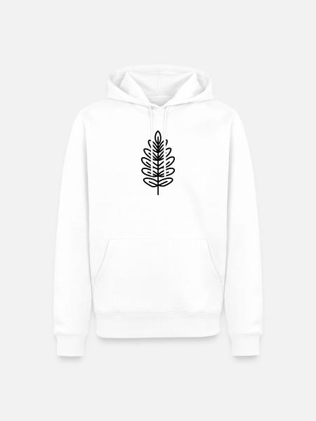 Fossiler Farn, Fossil, Farn, prähistorisch, - Männer Premium Bio Hoodie - Weiß