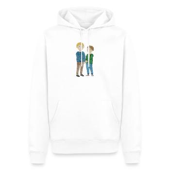 Kinderszene beste Freunde - Männer Premium Bio Hoodie - Weiß - Vorne - Nico (187cm)
