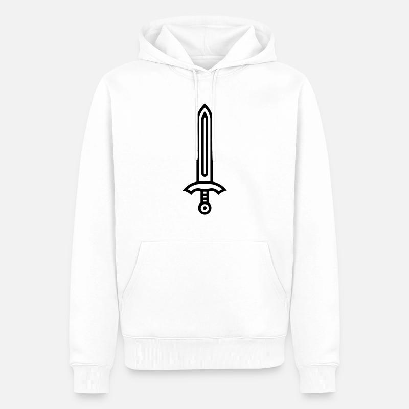 épée - Sweat à capuche Premium bio Homme - blanc