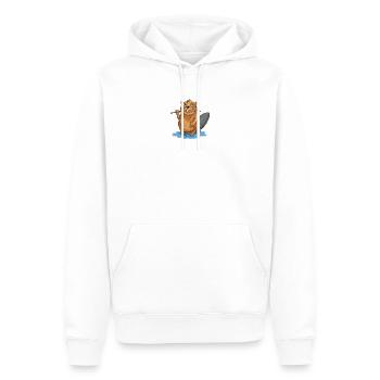 bissiger Biber - Männer Premium Bio Hoodie - Weiß - Vorne - Nico (187cm)