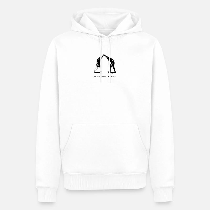 Restez idiot | parce que pourquoi pas - Sweat à capuche Premium bio Homme - blanc
