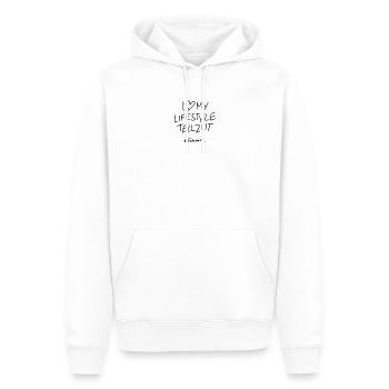 Lifestyle Teizeit - Männer Premium Bio Hoodie - Weiß - Vorne - Nico (187cm)