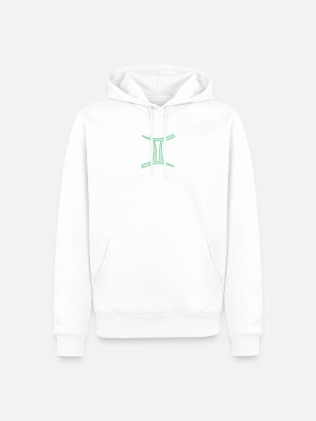 Zwillinge Sternzeichensymbol Pastel Grün - Männer Premium Bio Hoodie - Weiß