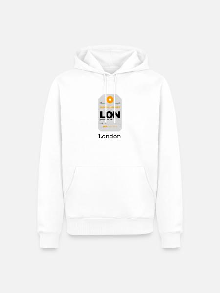 London - Men’s Premium Organic Hoodie - white