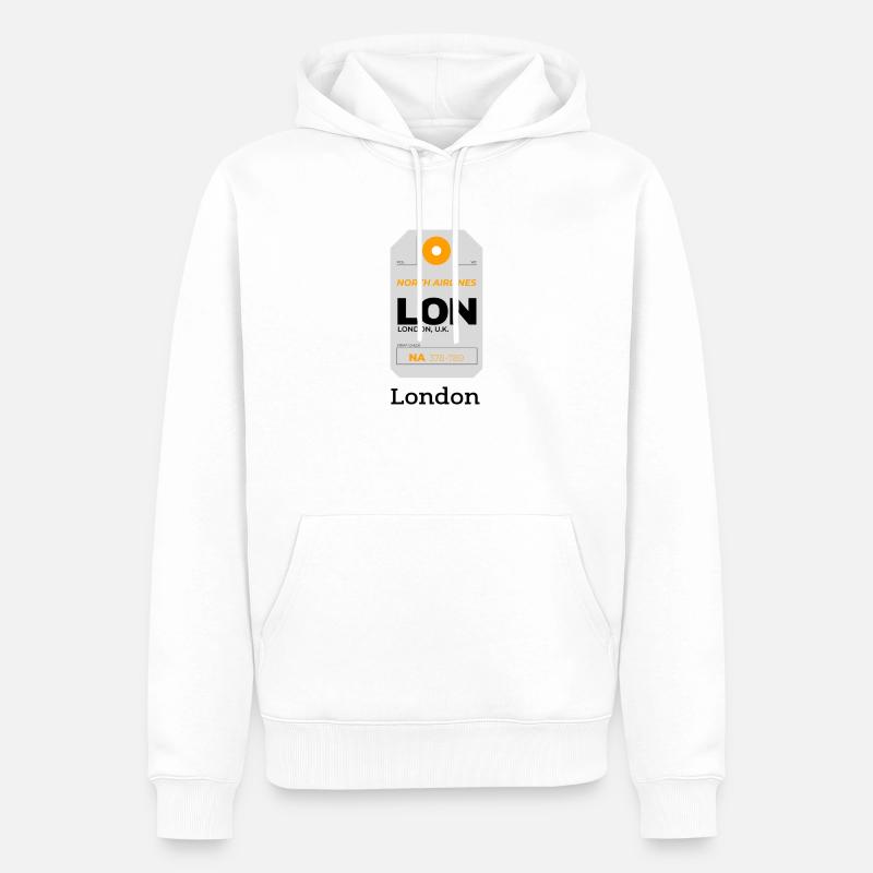 Londres - Sweat à capuche Premium bio Homme - blanc