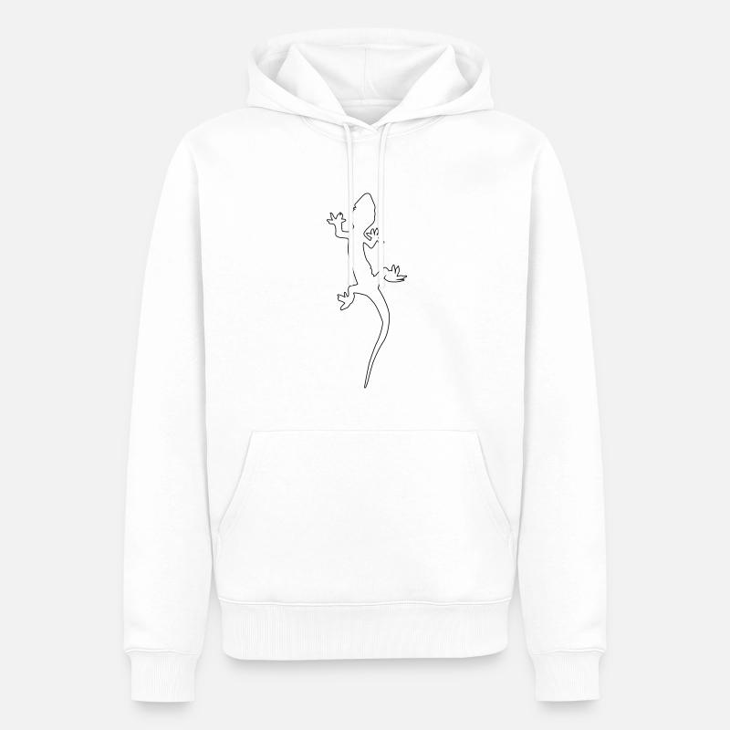 gecko echse silhouette - Männer Premium Bio Hoodie - Weiß