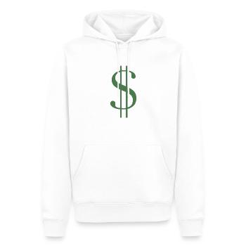 Dollar sign - Men’s Premium Organic Hoodie - white - Front - Nico (187cm)