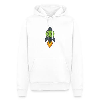 Padel Padel Tennis Padel Mode PADEL TENNIS ROCKET - Sweat à capuche Premium bio Homme - blanc - Devant - Nico (187cm)