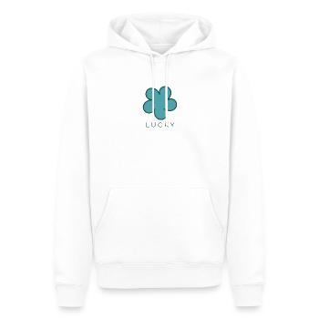 Trèfle lucky - Sweat à capuche Premium bio Homme - blanc - Devant - Nico (187cm)