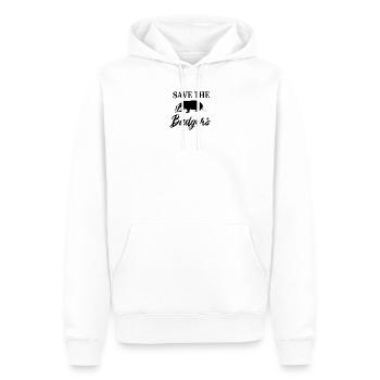 Protection du blaireau bien-être animal - Sweat à capuche Premium bio Homme - blanc - Devant - Nico (187cm)