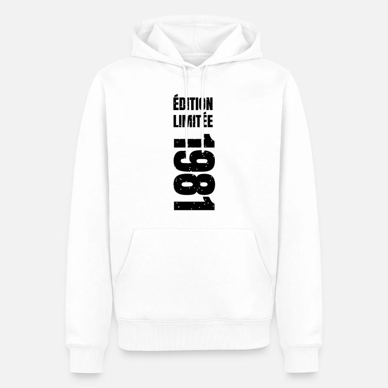 1981 édition limitée - Sweat à capuche Premium bio Homme - blanc