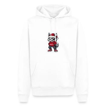 Loup Weihnachten Noël laid - Sweat à capuche Premium bio Homme - blanc - Devant - Nico (187cm)
