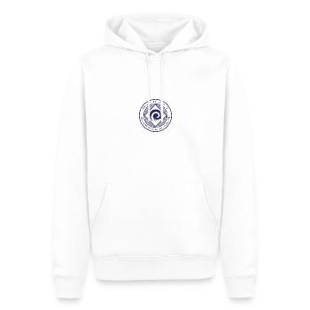 Enfant de tempête -Rond bleu - Sweat à capuche Premium bio Homme - blanc - Devant - Nico (187cm)