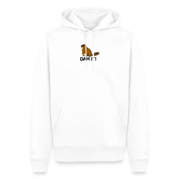 Drôle de castor - Sweat à capuche Premium bio Homme - blanc - Devant - Nico (187cm)