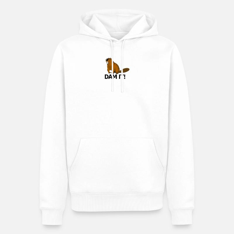 Drôle de castor - Sweat à capuche Premium bio Homme - blanc