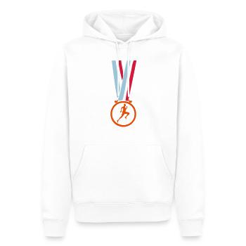 Leichtathletik Sprintmeistermedaille - Männer Premium Bio Hoodie - Weiß - Vorne - Nico (187cm)