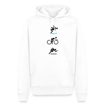 Triathlon Classic New - Männer Premium Bio Hoodie - Weiß - Vorne - Nico (187cm)
