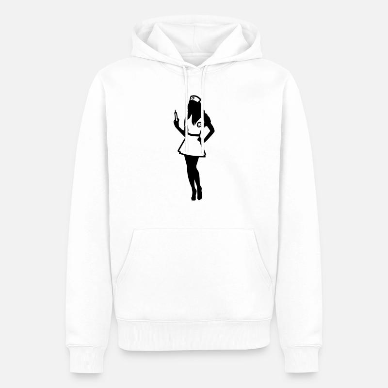 Infirmière - Sweat à capuche Premium bio Homme - blanc