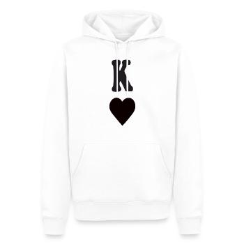 König Herz - Männer Premium Bio Hoodie - Weiß - Vorne - Nico (187cm)