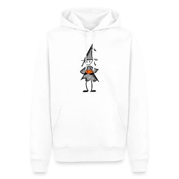 Sorcière citrouille - Sweat à capuche Premium bio Homme - blanc - Devant - Nico (187cm)