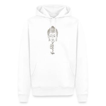 Buddha Schriftzug Buddha Kopf Buddha Spruch - Männer Premium Bio Hoodie - Weiß - Vorne - Nico (187cm)