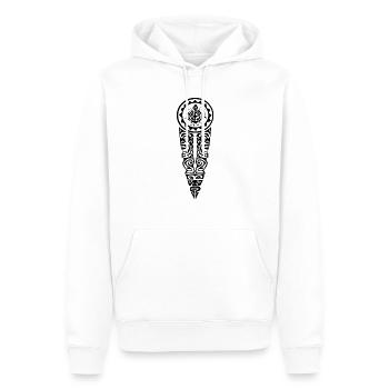 Maori Brust Logo 105 Schwarz - Männer Premium Bio Hoodie - Weiß - Vorne - Nico (187cm)