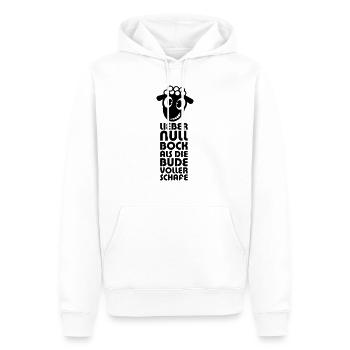 Null BockVersion 2 - Männer Premium Bio Hoodie - Weiß - Vorne - Nico (187cm)
