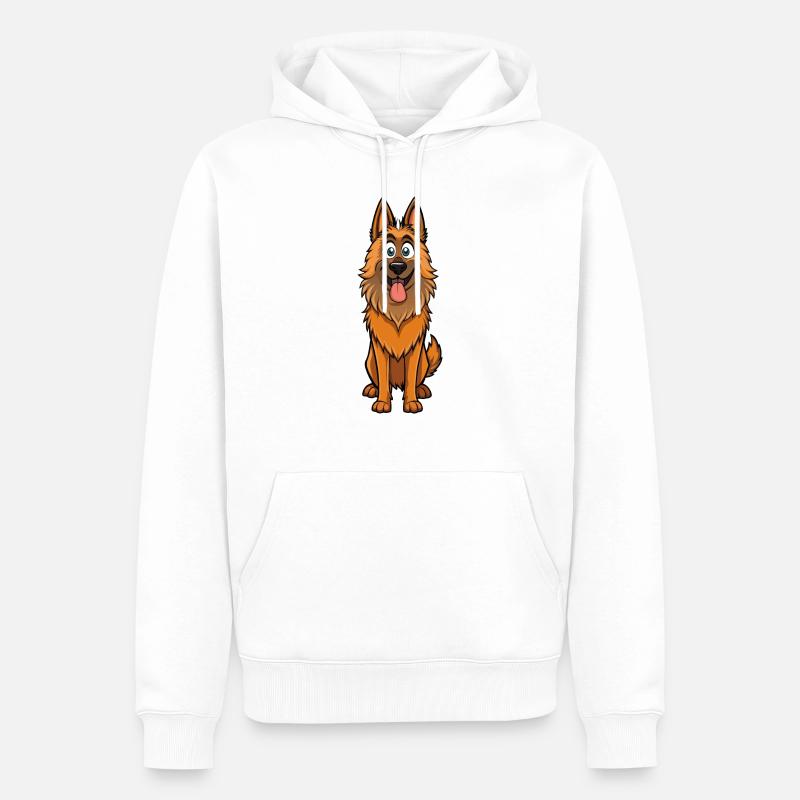 Expression intense d’un Tervuren belge - Sweat à capuche Premium bio Homme - blanc