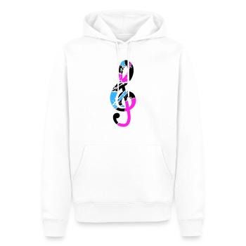 Musik Notenschlüssel Note Melodie Musiknote Sound - Männer Premium Bio Hoodie - Weiß - Vorne - Nico (187cm)