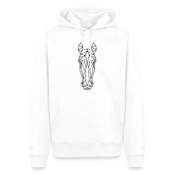 Horse Geometrischer Pferdekopf - Männer Premium Bio Hoodie - Weiß - Vorne - Nico (187cm)