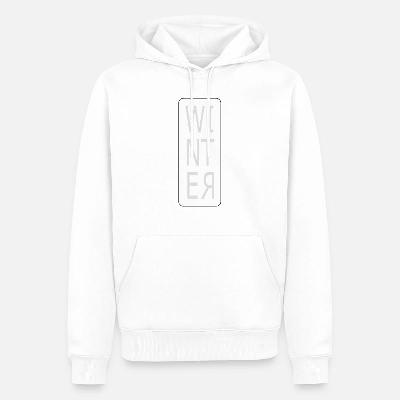 Hiver - Sweat à capuche Premium bio Homme - blanc