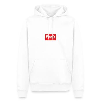 penis - Men’s Premium Organic Hoodie - white - Front - Nico (187cm)
