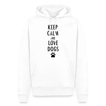 GARDER CALME ET AMOUR CHIENS chien amoureux des chiens - Sweat à capuche Premium bio Homme - blanc - Devant - Nico (187cm)