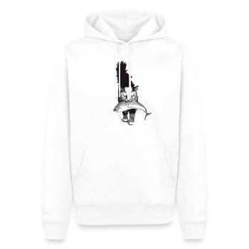 Shark-Cat - Männer Premium Bio Hoodie - Weiß - Vorne - Nico (187cm)