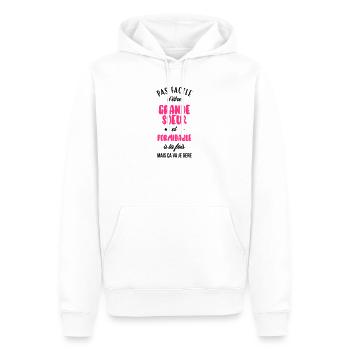 Grande Soeur Sœur Naissance Bébé Famille - Men’s Premium Organic Hoodie - white - Front - Nico (187cm)