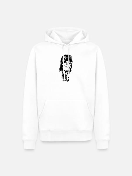 Husky - Men’s Premium Organic Hoodie - white