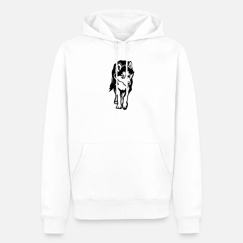 Rauque - Sweat à capuche Premium bio Homme - blanc